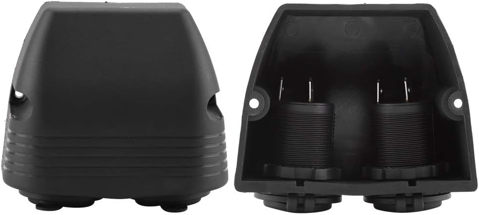VOBOR Cigarette Power Socket, 12V-24V Black Waterproof Dual Port Surface Mount Plug Socket for Indoor Outdoor Motorbike Car