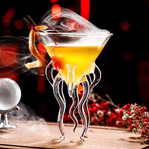YARNOW Einzigartiges Weingläser-Set 2PCS Octopus Cocktailglas Quallen Saftglas Tasse Martini- Wein Becher Octopusförmige… – Bild 4