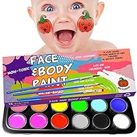 Face Painting Kits for Kids - Face Paint Kit Facepaints Halloween Makeup Face Painting Kits Professional - Water Activated Kids Face Paint Non Toxic Hypoallergenic - Baby Safe Body Paint - Stencils