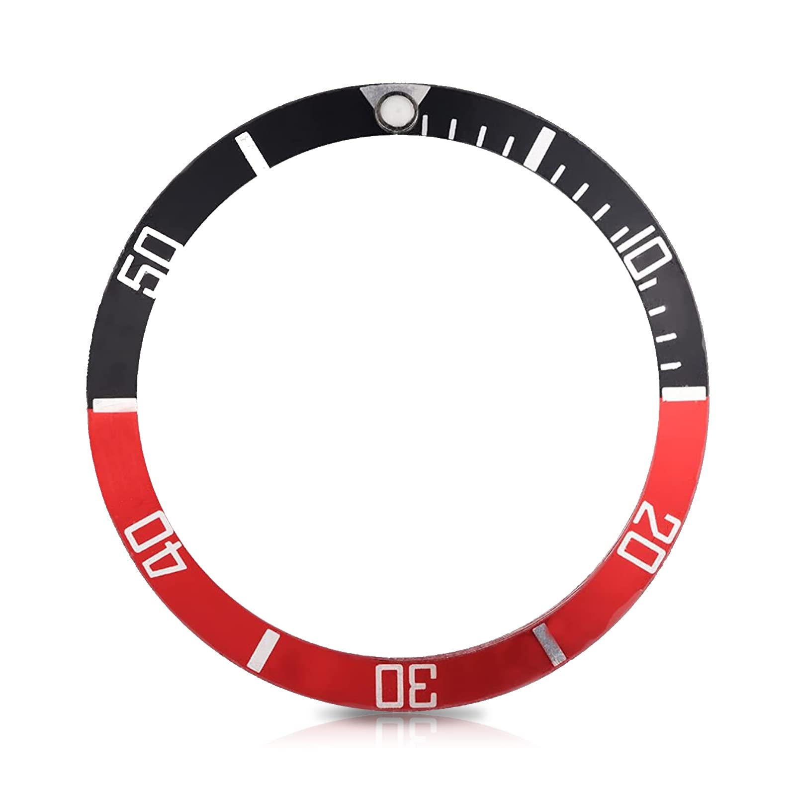 Sonew Watch Bezel, Ceramic Watch Bezel Insert Numbers Markers Wristwatch Loop Replacement Classic Ring Wristband,4 Colors(Black + Red)