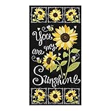 Timeless Treasures You are My Sunshine Sunflower Chalkboard 23.5in Panel Black Fabric