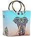 QOGiR Lunch Tote - Large Reusable Insulated Neoprene Lunch Bag with Inside Pocket (Elephant)