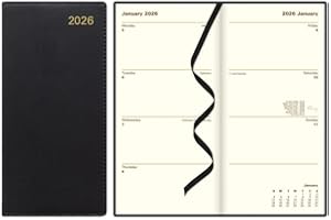 Letts of London® 2026 Belgravia Weekly/Monthly Appointment Book and Planner, 12 Months, January to December, Italian Leather,