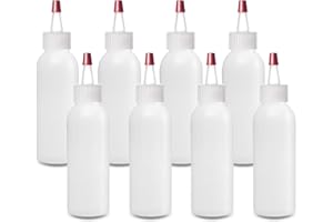 ljdeals 2 oz Plastic Squeeze Bottles with Yorker Caps for hair color, shampoo, lotions, cream and more, Pack of 8, BPA Free, Made in USA