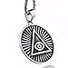 ELFASIO Men Stainless Steel Necklace All Seeing Eye Illuminati Eye of Providence Pyramid Amulet Ancient Symbol Pendant Chain 18-30 inch