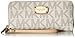 Michael Kors Jet Set Travel Zip Around Travel Wallet Wristlet - Vanilla PVC