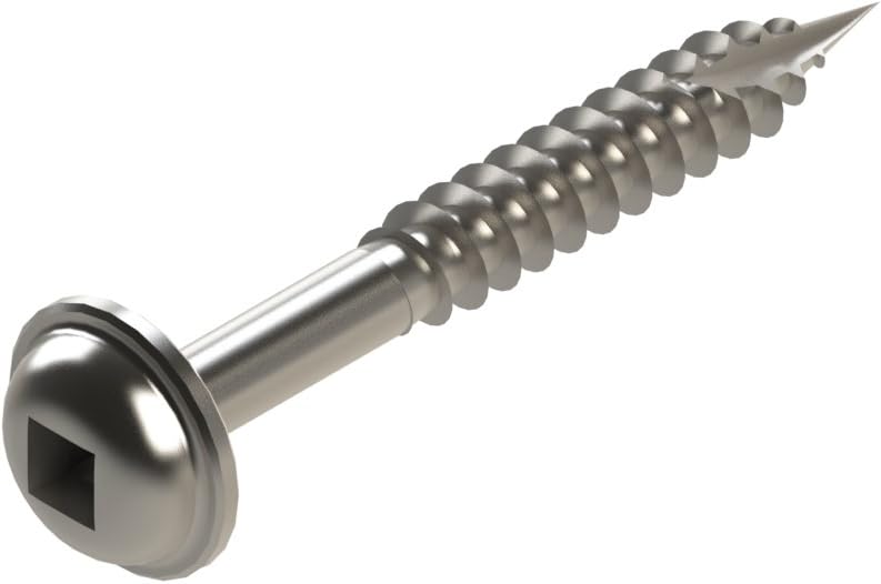 Impakt Tools 125FWH-200, 7 x 1-1/4 Inch Fine Pocket Hole Screws with Washer Head, DIY Screws, 200 Count