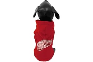 ALL STAR DOGS NHL Detroit Red Wings Cotton Hooded Dog Shirt, Small, Red