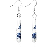 ZKBKJSPZJB Ceramic Jewelry Blue and White Porcelain Earrings Simple Antique Earrings-Elegant and Timeless Jewelry Works