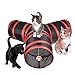 Creaker 3 Way Cat Tunnel, Collapsible Pet Toy Tunnel with Ball for Cat, Puppy, Kitty, Kitten, Rabbit (Red)