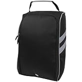 CADDYDADDY Premium Golf Shoe Bag w/Internal Shoe Divider Ventilated Sides | Zipper Sports Shoe Strap Bag with Side and Front Accessory Pocket for Storing Golf Accessories Golfers Shoe Carry Bags