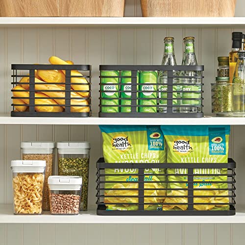 mDesign Large Steel Metal Wire Kitchen Food Storage Organizer Bin