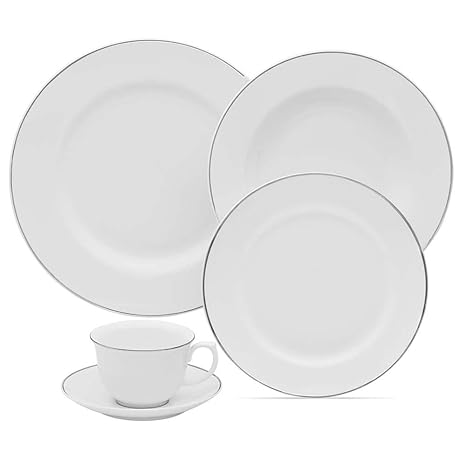 Oxford 7891361805297 30 Piece Flamingo Dinnerware Set, Isabel