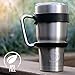 Stainless Steel Tumbler Travel Mug - 30 Oz Tumbler Insulated Coffee Mug with Removable Handle No-Spill Lid and 2 Stainless Steel Straws (Black Grip)