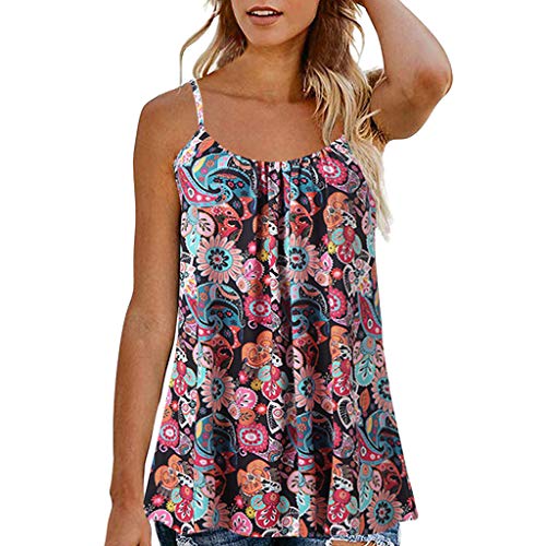 Women Tops Summer Printed Sleeveless Vest Blouse Tank Tops Camis Clothes - Thumbnail 6