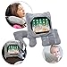 GoGo Travel Pillow for Ipad Tablet Holder, Airplane Neck Pillow, Multi functional 3 in 1 Cushion Lap Desk for On The Go or at Home - Train, Car, Bus, Plane or in Bed - Great Gift for Kids (grey)