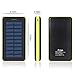 Antun Solar Charger Battery Pack 22400mAh High Capacity Power Bank Solar Power Bank Dual USB Charging Port Power Indicator With LED Flashlight and Charge Protection(Yellow)
