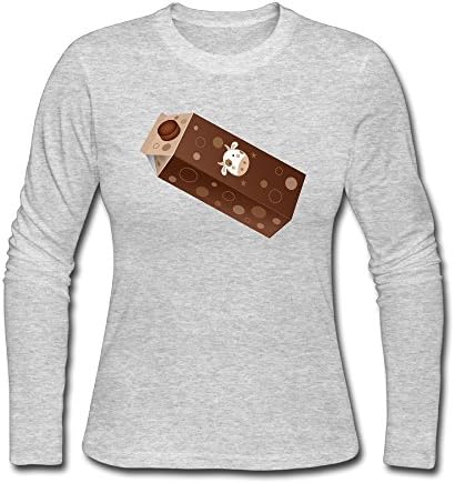 Chocolate Milk Womens Crew Neck Top Tshirt Moisture Wicking Long Sleeve T-Shirt