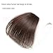 HAIQUAN Fringe Hair Bang Extensions Human Hair Flat Bangs Hand Tied Bang Fashion Clip in Hair Extension Dark Brown