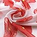 GERINLY Red Poppy Floral White Scarf for Women Oblong Shawl Wrap for Summer Travel Cotton Voile Beach Sarong