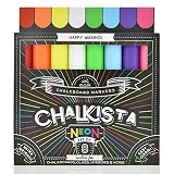 Liquid Chalk Markers For Chalkboard - Wet Erase Dustless Washable Paint Pens With Bold and Fine Tip - Use On Window Glass Blackboard White Board and Bistro Signs - 8 Pack By Chalkista