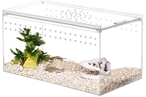 NANEEZOO Magnetic Acrylic Reptile Terrarium Enclosure, 8" x 4" x 4" Reptile Insect Breeding Box for Small Reptiles, Invertebrates, Mantis, Spider, Cricket, Tarantula