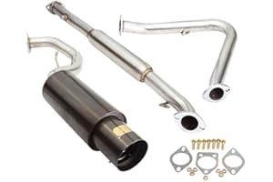 MORAKOT RACING Compatible/Replacement For 2000-2005 Mitsubishi Eclipse (Spyder GS Convertible 2-Door Only) 2.5 Inch Stainless Steel Catback Exhaust System 4.5 Inch Gun Metal Muffler Tip