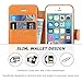iPhone SE Case iPhone 5S Case, SHIELDON Genuine Leather Wallet Case Ultra-Slim Flip Case Cover with Kickstand & Credit Card Compartments [Magnetic Clasp] for iPhone 5/5S/SE (Brown)