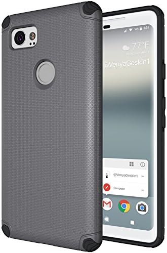 Google Pixel 2 XL Case,YABO Carbon Fiber Design Shock Absorption Lightweight Armor PC and Inner Soft TPU Full-body Protective Cover Case for Google Pixel 2 XL - Gray