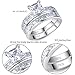 MABELLA 925 Sterling Silver Princess Clear Cubic Zirconia Engagement Rings Wedding Band Set Gifts Ring for Women