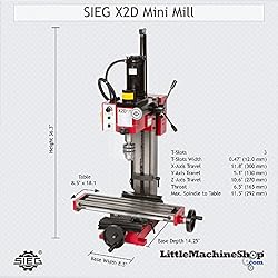 SIEG Mini Mill X2D - 350 Watt Variable Speed
