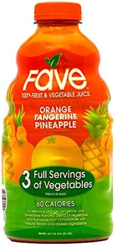 Fave Orange Tangerine Pineappe Juice 46 oz (Pack of 4)