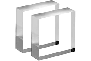 CiaoHER 1in Thickness 3in Square Acrylic Cube Display Block Clear Polished Pedestal Stand Riser Solid Base 3" x 3" x 1", 2 Pack
