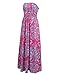 Leadingstar Women Strapless Maxi Vintage Floral Print Graceful Party Long Dress