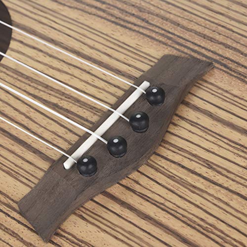Caramel CB104 Zebra Wood Matt Finish Baritone Acoustic Electric Ukulele With Truss Rod with D-G-B-E Strings