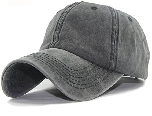 Sute Unisex Plain Hats Dad Hats Washed Baseball Cap for Men Women Unstructured Adjustable (Black)