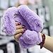 for iPhone 5 5S Case,Shinetop Slim Fit Luxury Bling Diamond Soft Warm Fluffy Rabbit Fur Case Cover Handmade Bunny Hair Plush with Crystal Bowknot Protective Case for iPhone 5 5S