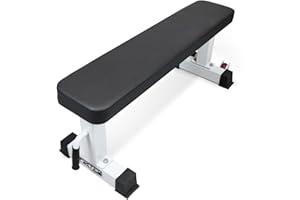 WF Athletic Supply Commercial Grade Flat Bench, Heavy Duty Workout Bench, Flat Weight Bench for Weightlifting, Dumbbells and Barbell Press Workouts, Abdominal, Upper, and Lower Body Exercise