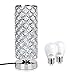 Touch Control Crystal Table Desk Lamp, Acaxin Dimmable Bedside Lamp with 2pcs LED Bulbs, Nightstand Lamp for Bedroom/Nightstand/End Table/Living Room