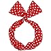 Sea Team Wire Headband Stylish Retro Bowknot Polka Dot Wire Hair Holders for Women and Girls Red