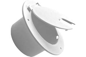 auaurly 1 PC RV White 5 "Round Electric Power Cord Hatch Cover Accepts up to 50 Amp Cord for RV, Camper, Trailer,Motorhomes