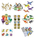 M & M Products Online Dinosaur Toy Set - 78 Pieces Featuring Realistic Dinosaur Figures and Popular Dinosaur Toys - Perfect as a Gift Set, for Classrooms, Party Favors, or Pinata Prizes