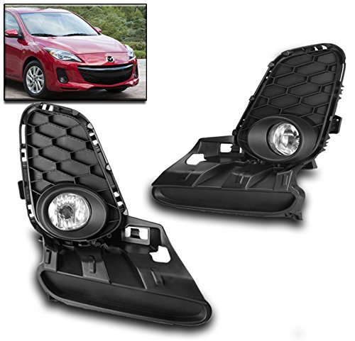 ZMAUTOPARTS Mazda 3 4/5Dr Bumper Driving Fog Lights Lamp Chrome W/Cover+Wiring Harness