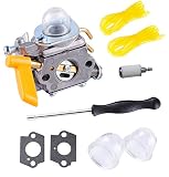26cc Carburetor for Ryobi Homelite Trimmer Weed Eater 25cc Fuel Line Primer Bulb Adjusting Tool Kit 30cc String Trimmer Backpack Blower Weed Eater Carb C1U-H60