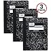 Mead Composition Notebooks, Comp Books, Wide Ruled Paper, 100 Sheets, 9-3/4 x 7-1/2 inches, Classic Black Marble, 3 Pack (38301)