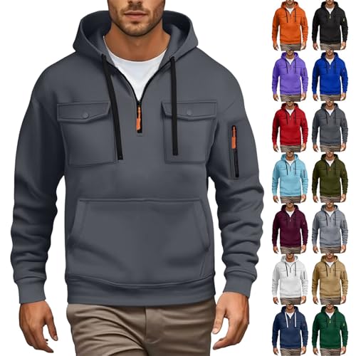 Hoodies for Men UK Mens Hoodies Zip Up Men's Autumn Winter Patchwork Color Casual Coat Sweatshirt Long Sleeve Casual Jacket Pockets Coats Sweatshirt Soft and comfy Fleece Hoodie Men Adult Tops