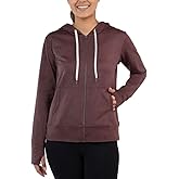 Kirkland Signature Women's Moisture Wicking Lightweight Full Zip Hooded Jacket with Thumbholes