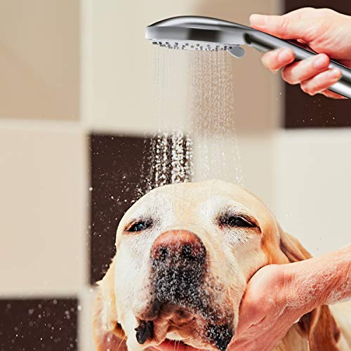 Black Friday Baban Handheld Shower Head with Powerful Shower Spray against Low Pressure Water Supply Pipeline, Multi-functions, Bathroom Accessories w/Hose, Bracket, and Teflon Tape- Chrome