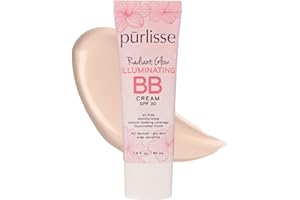 pūrlisse Radiant Glow Illuminating BB Cream with SPF 30 - Glow BB Cream Enriched with Goji & Hawthorn Berry for Dewy Skin - Helps to Improve Skin Texture & Radiance - Fair (1.4 oz)