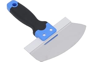 Dpofirs 402 Stainless Steel Arc Spatula with Soft Grip, Smooth Vane/Wing for Painter, Plasterer, Perfect for Drywall